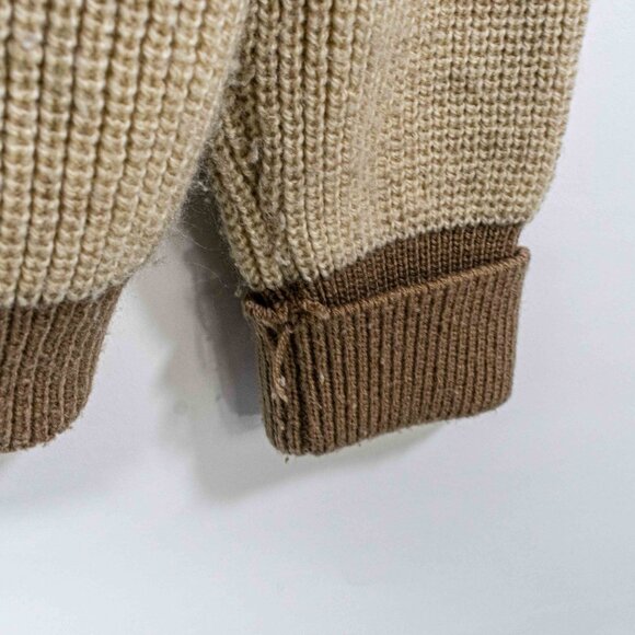 Bambergers Chunky Knit Sweater Cardigan Medium VTG 60s 70s Wood Buttons - Picture 9 of 9